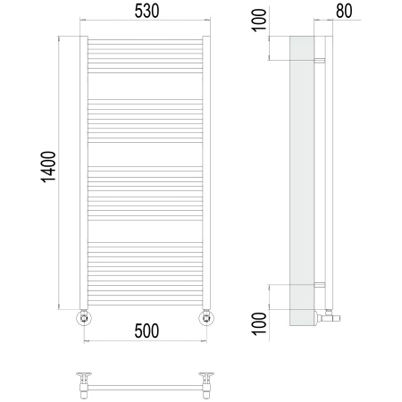 Фото Полотенцесушитель TERMINUS Люкс Ватикан П22 500х1400 NEW