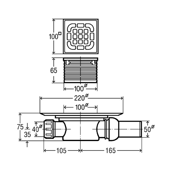 Трап для ванн гориз. ф50 регулируемый Viega Advantix (4935.1) 557119