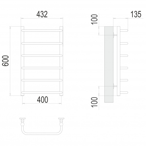 Фото Полотенцесушитель TERMINUS Эконом Стандарт П6 400х600 NEW*
