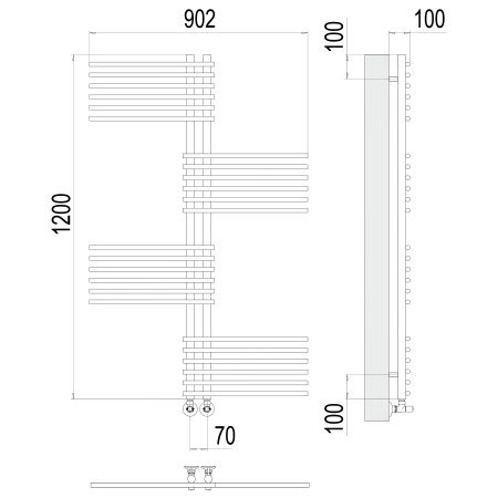 Фото Полотенцесушитель TERMINUS Люкс Европа П24 70х1200 NEW