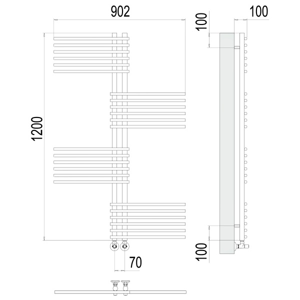 Фото Полотенцесушитель TERMINUS Люкс Европа П24 70х1200 NEW