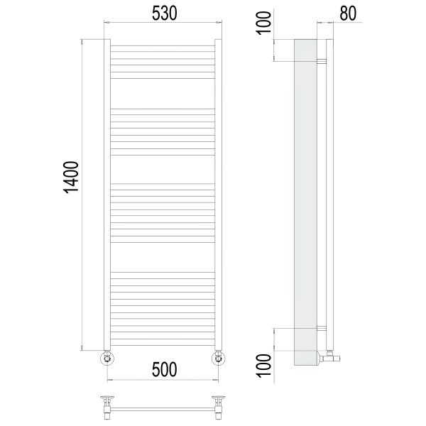 Фото Полотенцесушитель TERMINUS Люкс Грета П18 500х1400 NEW
