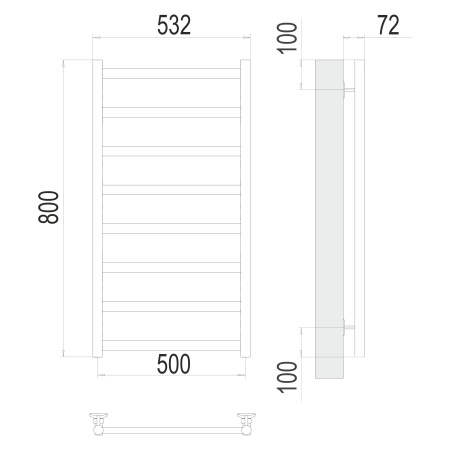 Фото Полотенцесушитель TERMINUS Эконом Аврора П8 500х800 NEW УЦ
