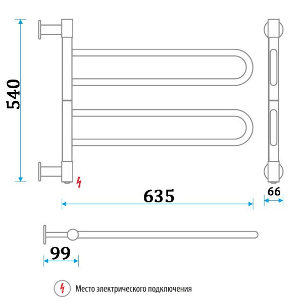 Полотенцесушитель Электрич. Energy U chrome G2 36W - фото и схемы подключения