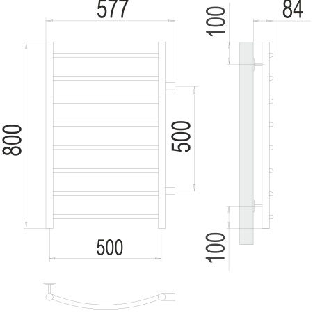 Фото Полотенцесушитель TERMINUS Эконом Классик П8 500х800 бп500 NEW