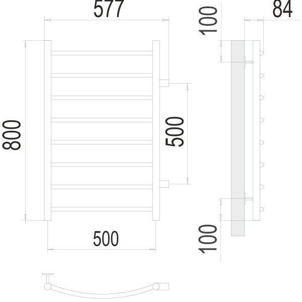Фото Полотенцесушитель TERMINUS Эконом Классик П8 500х800 бп500 NEW