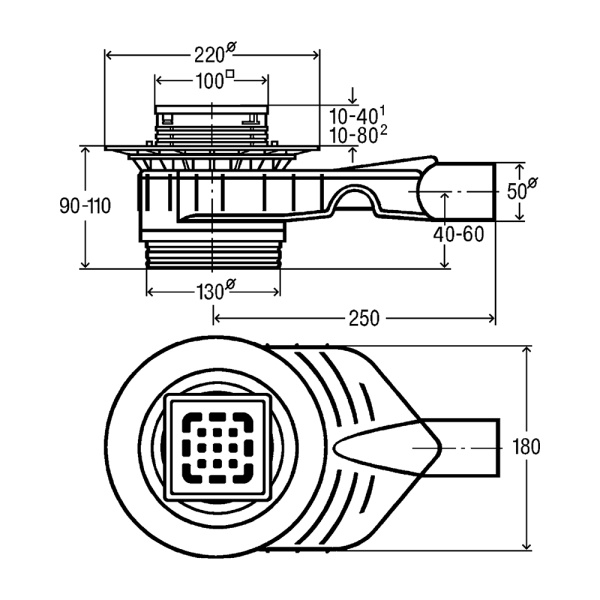 Трап для ванн гориз. ф50 рег. с рамкой из нерж.Viega Advantix Top (4914.10) 669201