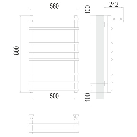 Фото Полотенцесушитель TERMINUS Стандарт Ватра с/п П8 500х800 NEW