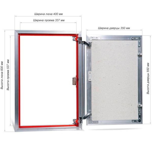 Люк под плитку ПРАКТИКА ЕВРОФОРМАТ АТР 40/60 (ш/в)