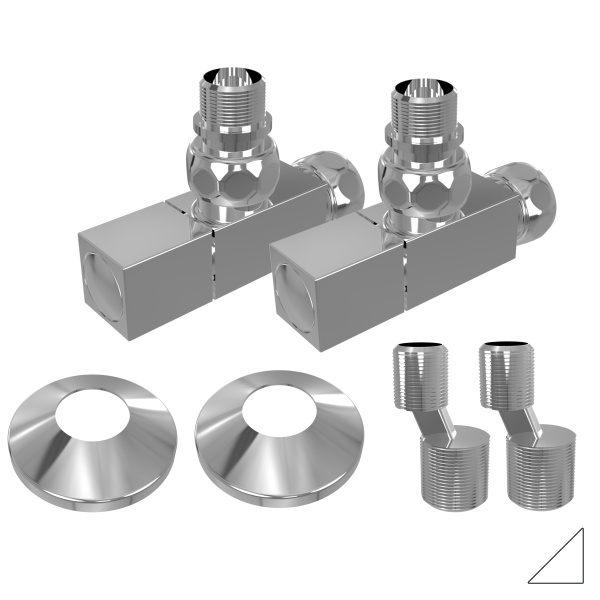Комплект монтажный для п/с (вентиль квадр 3/4"х1/2" г/ш 2шт,эксц 2шт,отраж 2шт) TERMINUS белые мат* купить оптом по выгодной цене в Москве