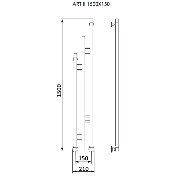 Фото Полотенцесушитель Ника АРТ-2 1500/150