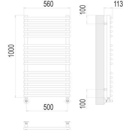 Фото Полотенцесушитель TERMINUS Люкс Кремона П16 500х1000 NEW