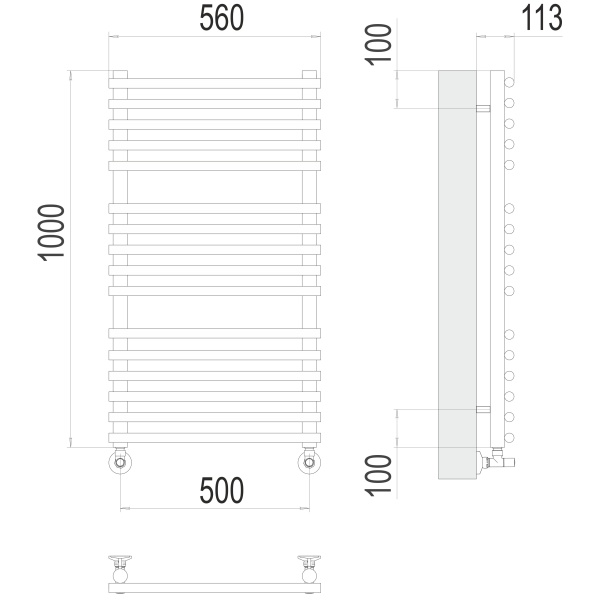 Фото Полотенцесушитель TERMINUS Люкс Кремона П16 500х1000 NEW