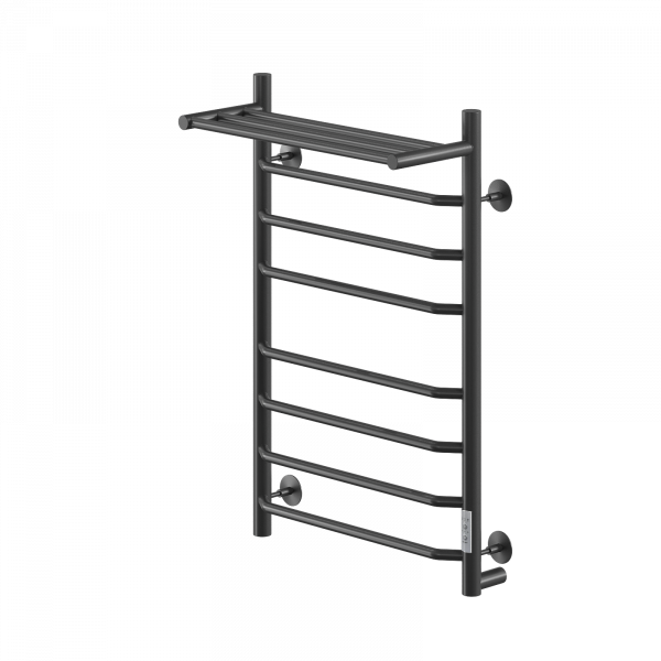 Полотенцесушитель Электрич.кабельный Ника ВЭЙ-3 80/50 с полкой RAL9005 черный матовый U - фото и схемы подключения