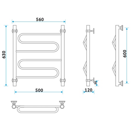 Фото Полотенцесушитель Energy Sonata 600/500