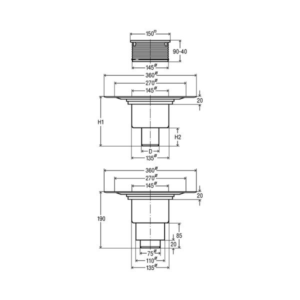 Трап для душа вертик. ф110 c гидрозатвором Viega (Advantix (4951.1) 557201