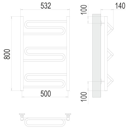 Фото Полотенцесушитель TERMINUS Эконом Юпитер П9 500х800 NEW