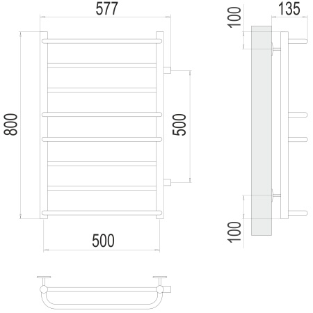 Фото Полотенцесушитель TERMINUS Эконом Евромикс П8 500х800 бп500 NEW
