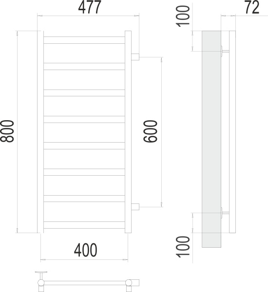 Фото Полотенцесушитель TERMINUS Эконом Аврора П8 400х800 бп600 NEW*