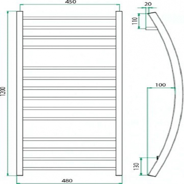 Фото Полотенцесушитель ГРОТА PRIMO 48/120