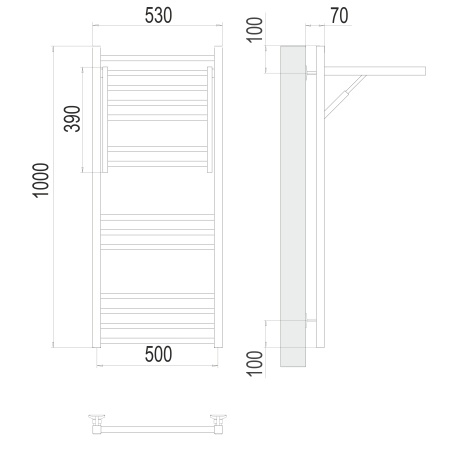 Фото Полотенцесушитель TERMINUS Стандарт Валенсия П14 500х1000 NEW