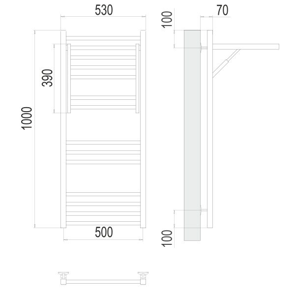 Фото Полотенцесушитель TERMINUS Стандарт Валенсия П14 500х1000 NEW