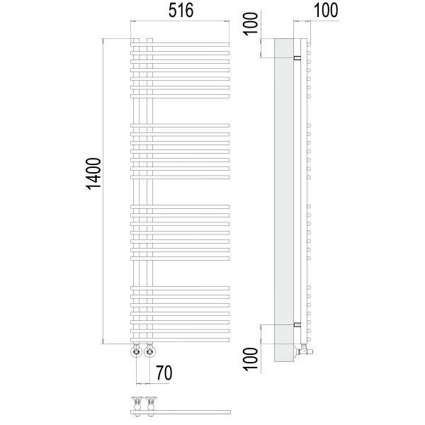 Фото Полотенцесушитель TERMINUS Люкс Астра П28 70х1400 NEW