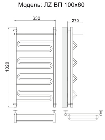 Фото Полотенцесушитель Ника ЛZ ВП 100/60