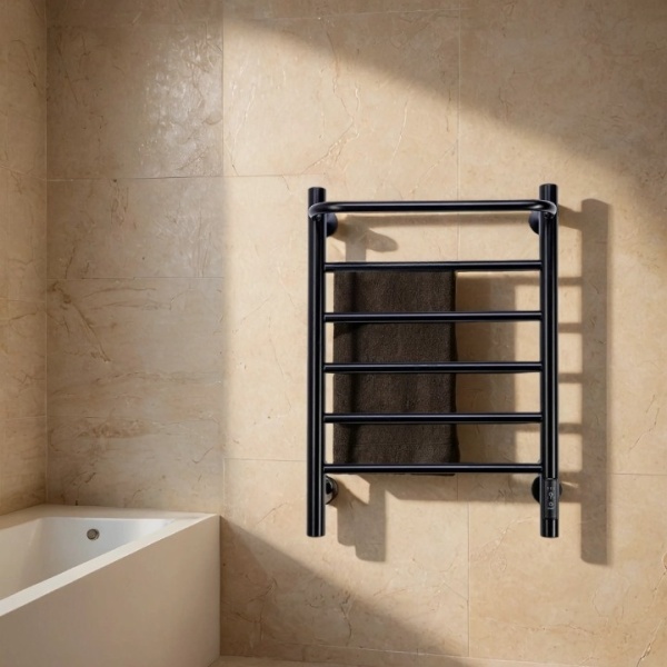 Полотенцесушитель электрический с/т Comfysan Капри (Capri) EC-6 60/40 с полкой, черный - фото и схемы подключения