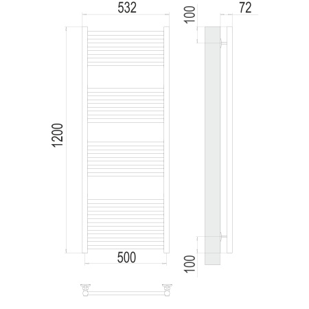 Фото Полотенцесушитель TERMINUS Стандарт Аврора П22 500х1200 NEW