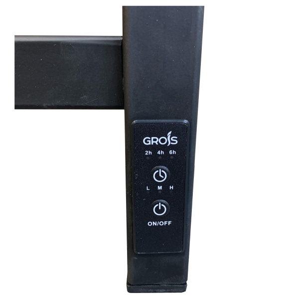 Полотенцесушитель Электрич. с/т GROIS Bruno GR-123 500/1000 П12 RAL9005 U черный матовый - фото и схемы подключения