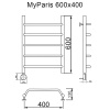 Полотенцесушитель электрический MYFREA My Paris 60/40 левый тэн - фото и схемы подключения