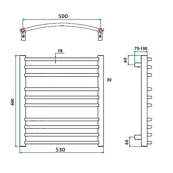 Фото Полотенцесушитель ГРОТА CALMA 53/60