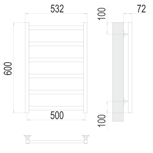 Фото Полотенцесушитель TERMINUS Эконом Аврора П6 500х600 NEW