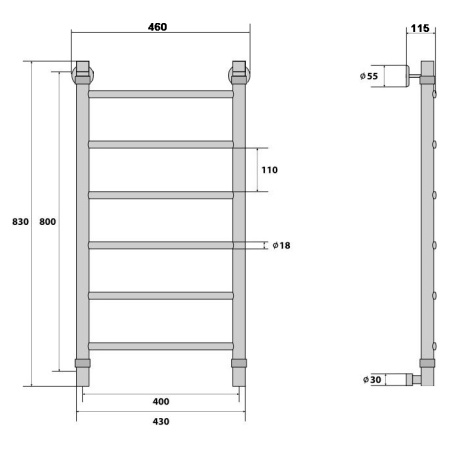 Фото Полотенцесушитель Energy Classik 800/400