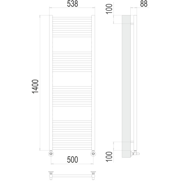 Фото Полотенцесушитель TERMINUS Люкс Альба П22 500х1400 NEW