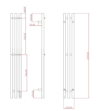 Полотенцесушитель электрический с/т Comfysan Альто (Alto) EC-3 120/12, брашированная медь, гальваник - фото и схемы подключения