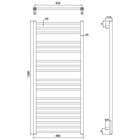 Фото Полотенцесушитель ГРОТА CLASSIC 48/120