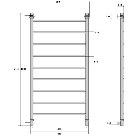 Фото Полотенцесушитель Energy Classik 1200/600