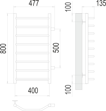 Фото Полотенцесушитель TERMINUS Эконом Виктория П8 400х800 бп500 NEW*