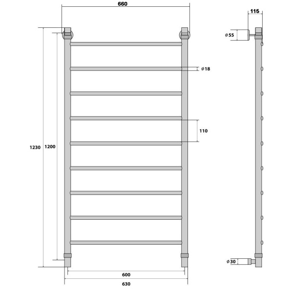 Фото Полотенцесушитель Energy Classik 1200/600