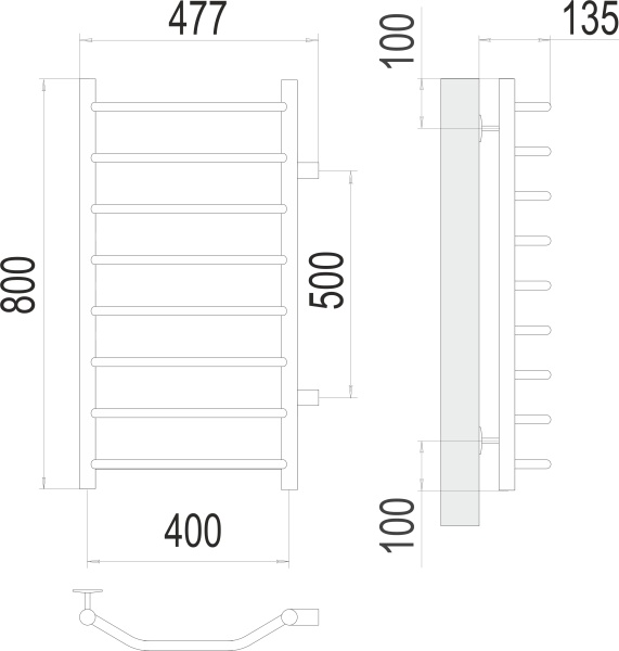 Фото Полотенцесушитель TERMINUS Эконом Виктория П8 400х800 бп500 NEW*