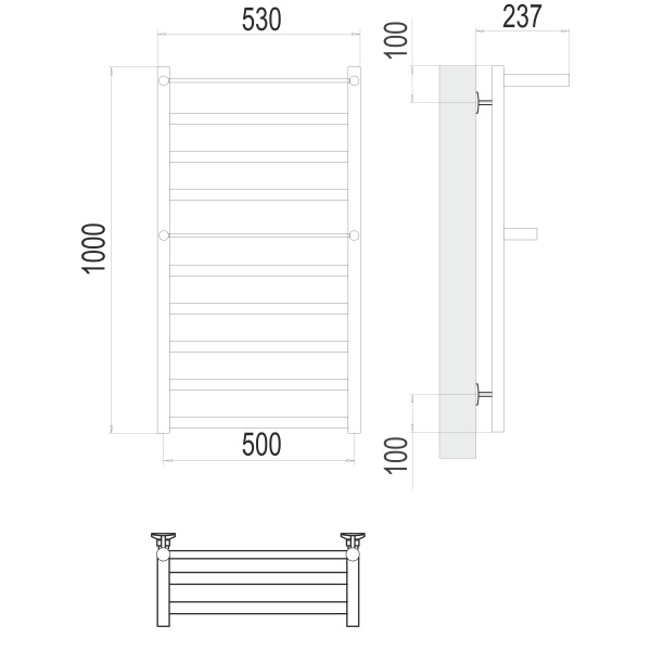 Фото Полотенцесушитель TERMINUS Стандарт Хендрикс П10 500х1000 NEW