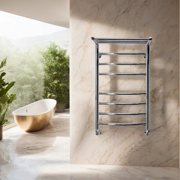 Фото Полотенцесушитель водяной Comfysan Ноуми (Noumi) W-8 80/50 с полкой, хром