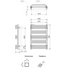 Полотенцесушитель Terma POLA 780/500 RAL9016 белый матовый - фото и схемы подключения