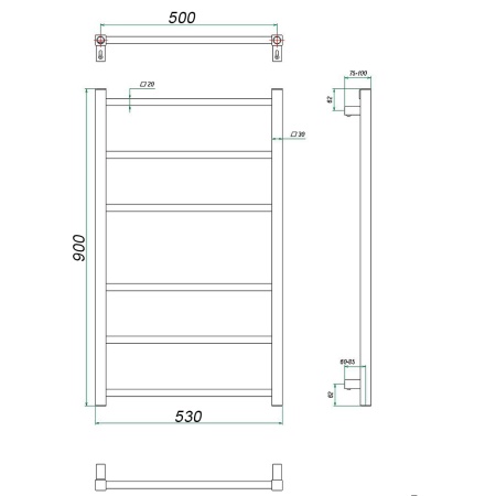 Фото Полотенцесушитель ГРОТА MODA 53/90