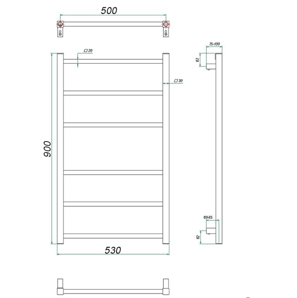 Фото Полотенцесушитель ГРОТА MODA 53/90