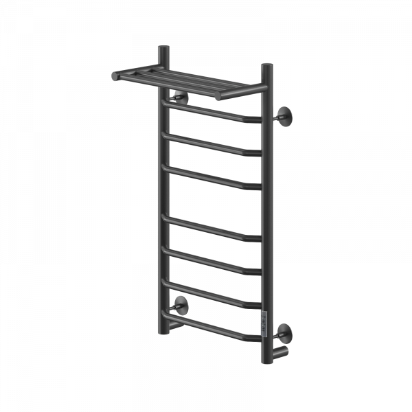 Полотенцесушитель Электрич.кабельный Ника ВЭЙ-3 80/40 с полкой RAL9005 черный матовый U - фото и схемы подключения