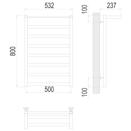 Фото Полотенцесушитель TERMINUS Эконом Хендрикс П8 500х800 NEW
