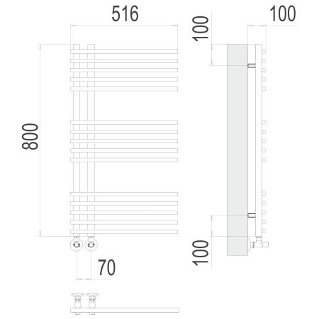 Фото Полотенцесушитель TERMINUS Люкс Астра П15 70х800 NEW